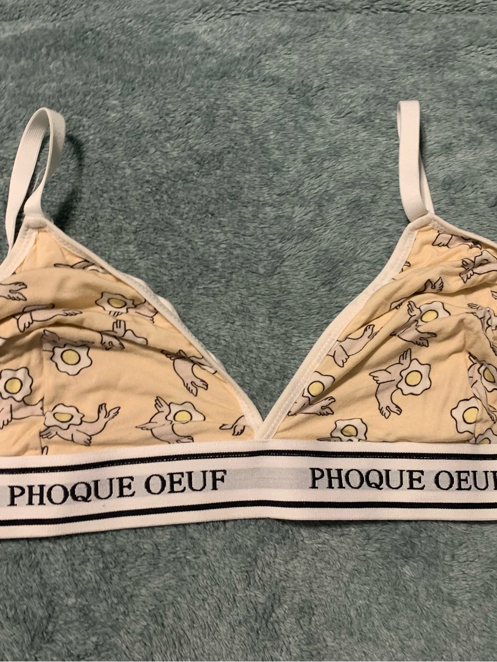 POP UNDERWEAR Yellow Printed Triangle Bralette